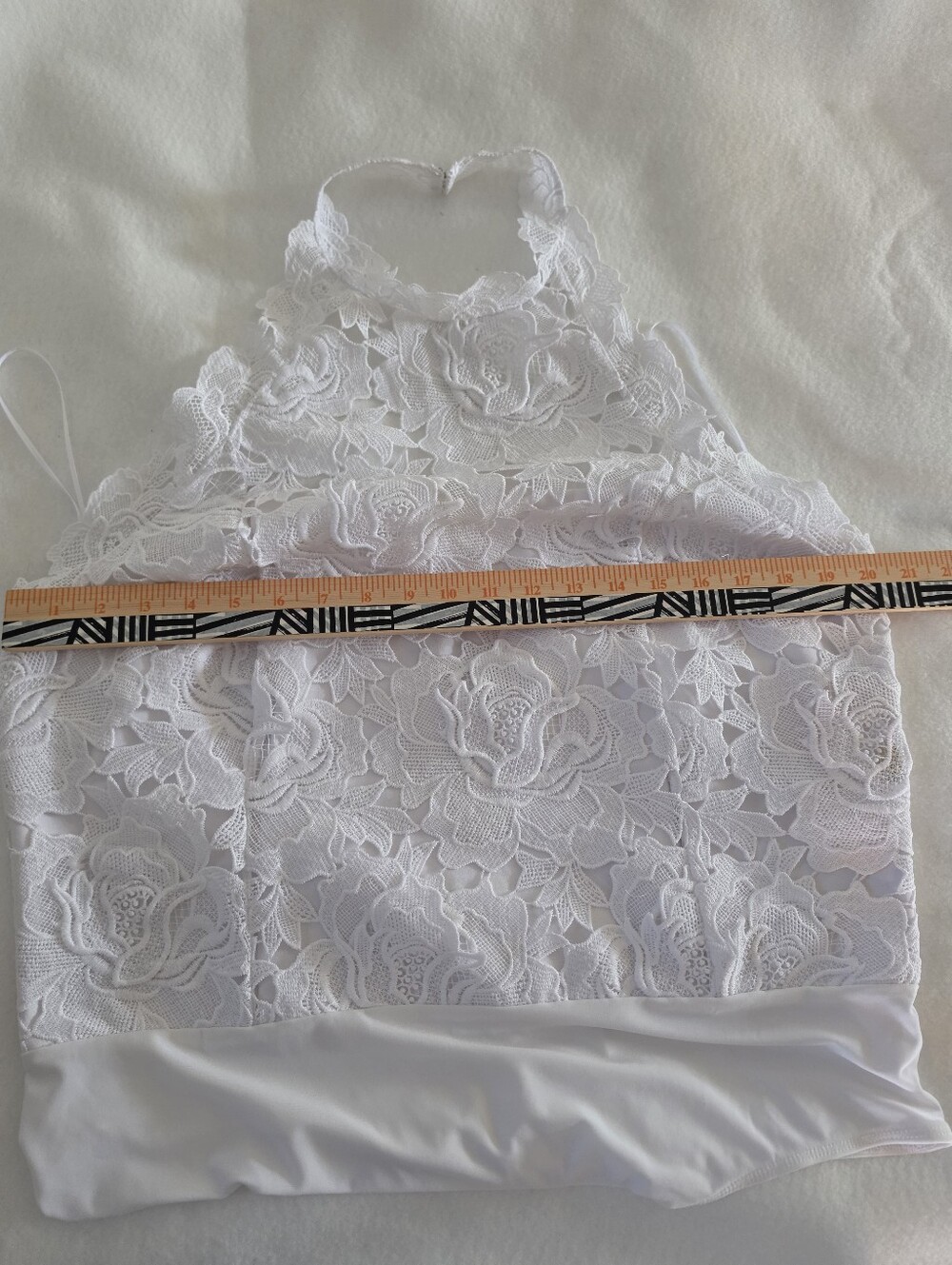 Express White Lace High-Neck TOP